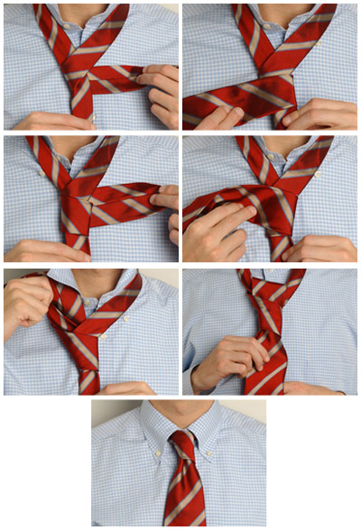 Как завязать галстук на  узел Принц Альберт