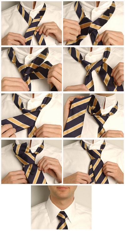 Популярный узел галстука Виндзор