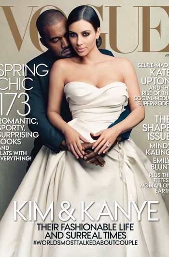 Ким Кардашьян и Канье Уэст на обложке американского Vogue