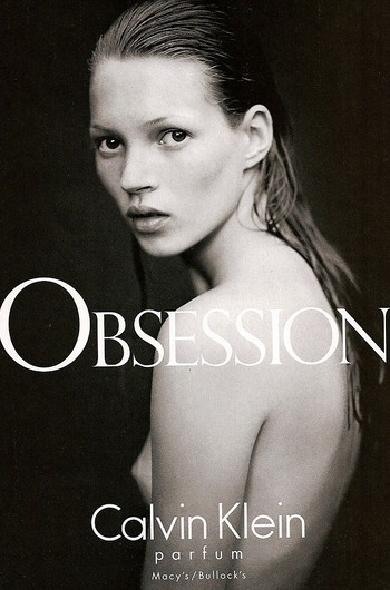 Кейт Мосс в рекламе Obsession, Calvin Klein