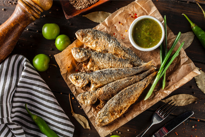Луфарь, обжаренный в кукурузной муке Луфарь, обжаренный в кукурузной муке