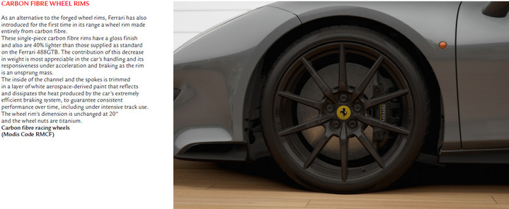 Карбоновые колесные диски Ferrari 488 Pista Карбоновые колесные диски Ferrari 488 Pista