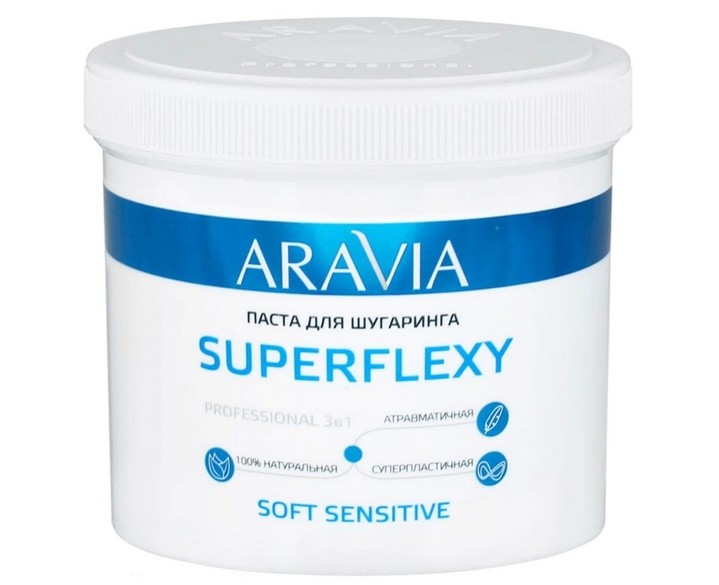 Паста для шугаринга SUPERFLEXY Soft Sensitive, 750 г, ARAVIA Professional Паста для шугаринга SUPERFLEXY Soft Sensitive, 750 г, ARAVIA Professional
