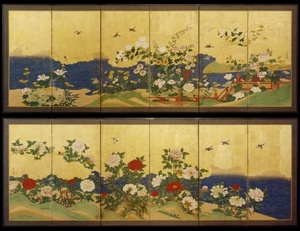 Galerie Helena Markus. Птицы и цветы, парные ширмы из шести створок каждая, 19 век
