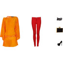 Наряд для типа фигуры «перевернутая трапеция»: туника, Versace; джинсы, Dr Denim; украшение, Nelly, туфли, Fashion Union